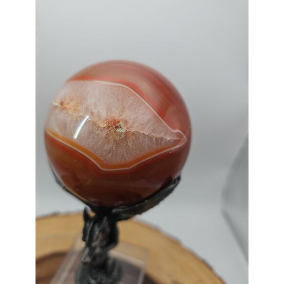 1.3lb 75mm Carnelian Quartz W/Dragon Stand - Picture 4 of 12